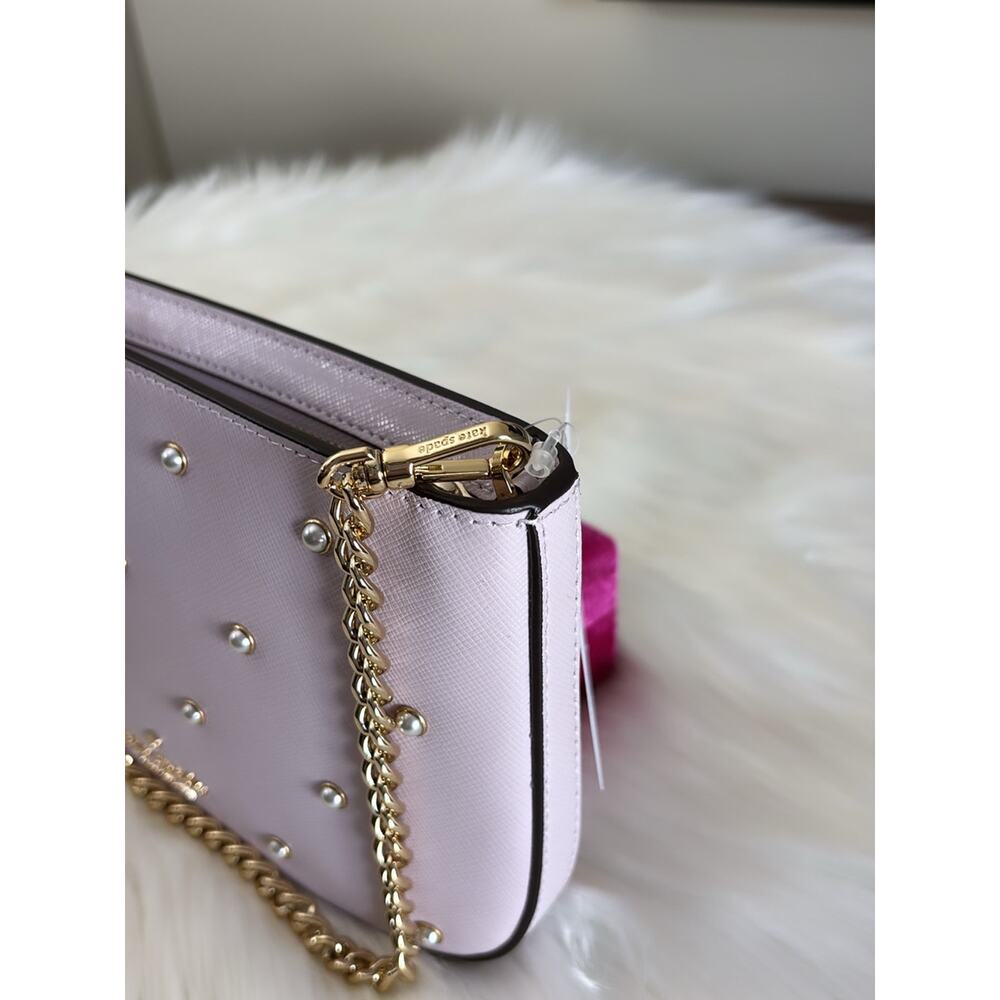 kate spade Lilac Pearl-Embellished Shoulder Bag with Gold Chain - Picture 2 of 5